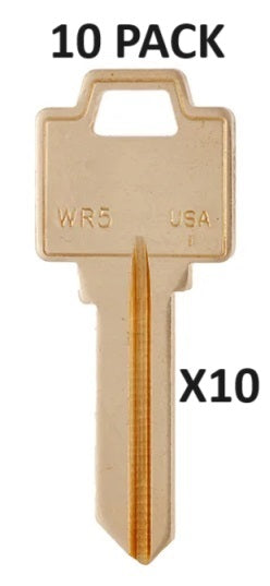10 PACK - WR5 - Clé de maison en laiton - 10 clés