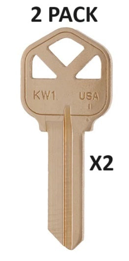2 PACK - KW1 - Clé de maison en laiton - 2 clés