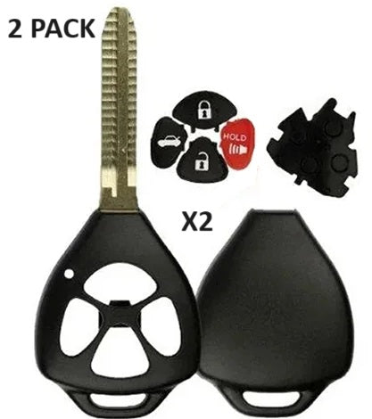 2 PACK - Toyota 4-Button Remote Head Key Shell Repair Kit