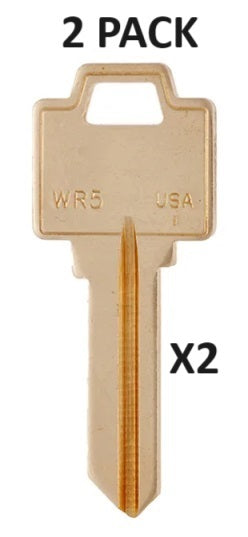 2 PACK - WR5 - Clé de maison en laiton - 2 clés
