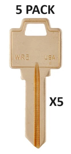 5 PACK - WR5 - Clé de maison en laiton - 5 clés